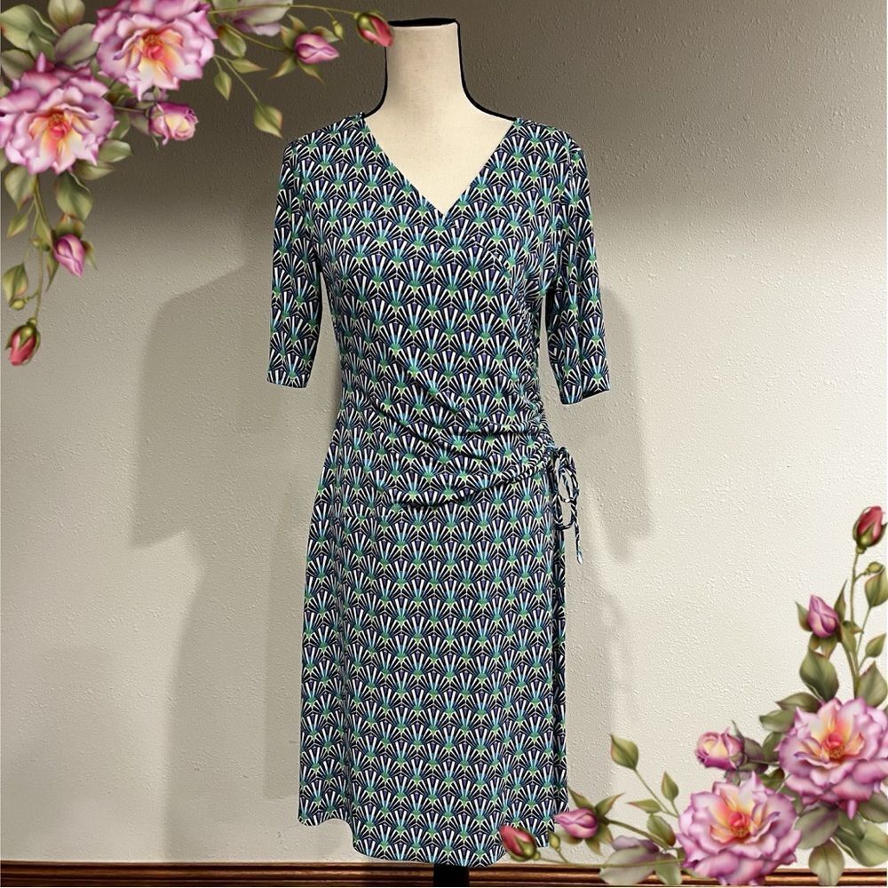 ‎Fake wrap short sleeve dress